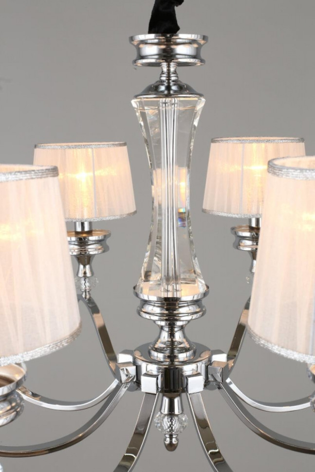 Люстра подвесная со светодиодными лампочками E14, комплект от Lustrof. №192763-657034, цвет хром - фото 4
