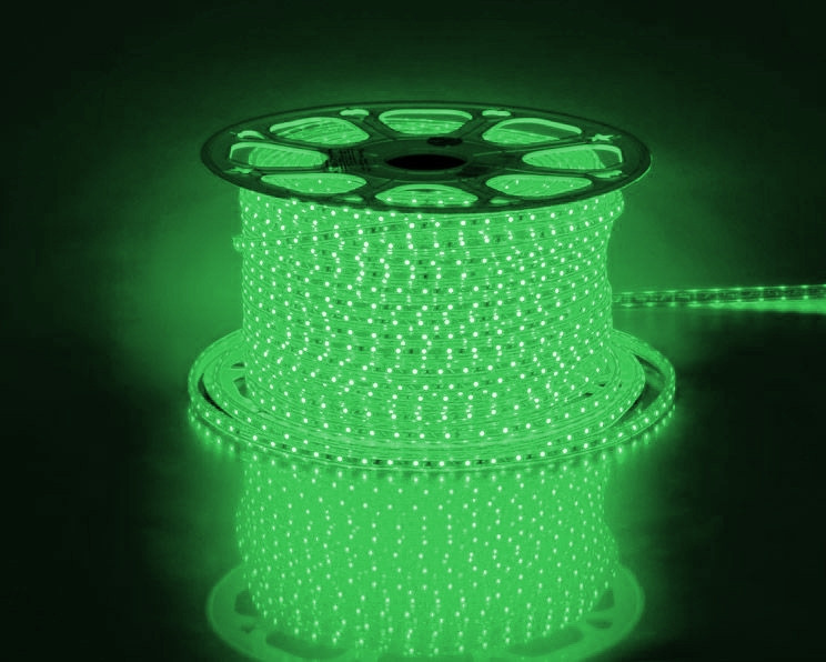 100м. Комплект светодиодной ленты зеленого цвета 2835 4,4W, 220V, 60LED/m, IP65 Feron LS704 26241 электронный трансформатор для светодиодной ленты feron
