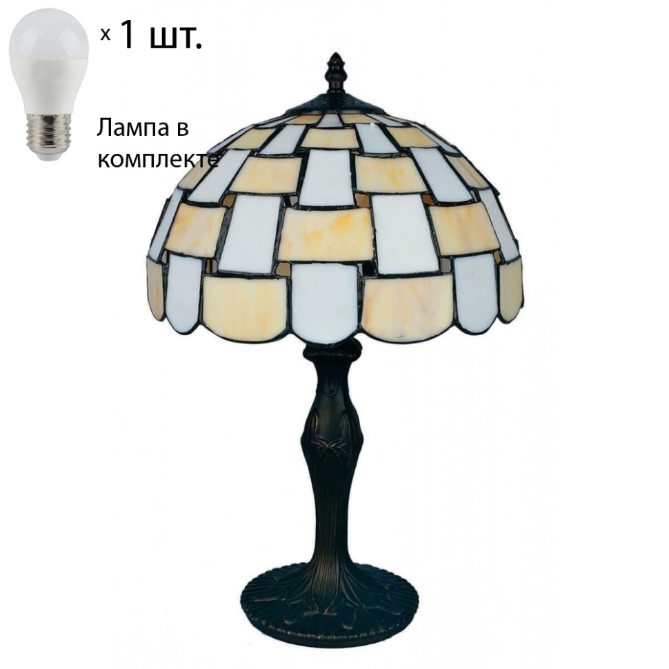 Настольная лампа с лампочкой Omnilux OML-80104-01+Lamps, цвет бронза OML-80104-01+Lamps - фото 1
