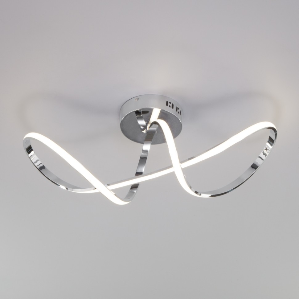 Потолочная светодиодная люстра с пультом Fold Eurosvet 90112/1 хром (a052185), цвет белый матовый 90112/1 хром - фото 1
