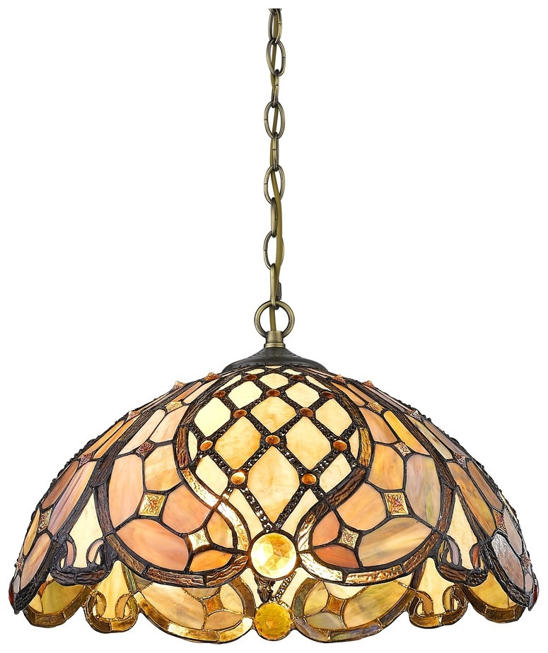 Светильник подвесной в стиле тиффани со светодиодными лампами E27, комплект от Lustrof. №310053-623544