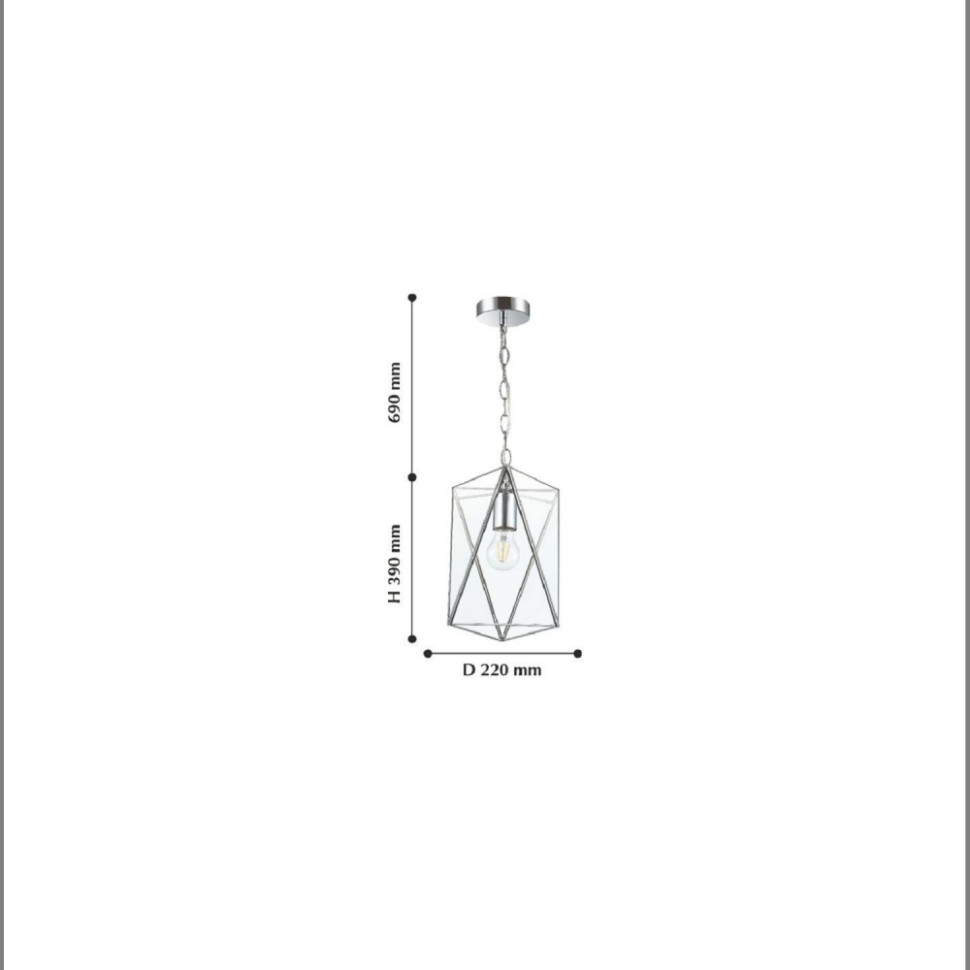 Подвесной светильник Favourite Ternary с лампочкой 2297-1P+Lamps E27 P45, цвет хром - фото 3