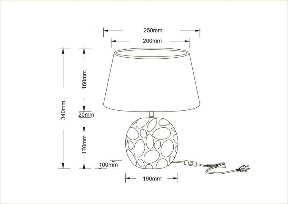 Декоративная настольная лампа Arte Lamp Poppy A4063LT-1CC, цвет ткань - фото 1