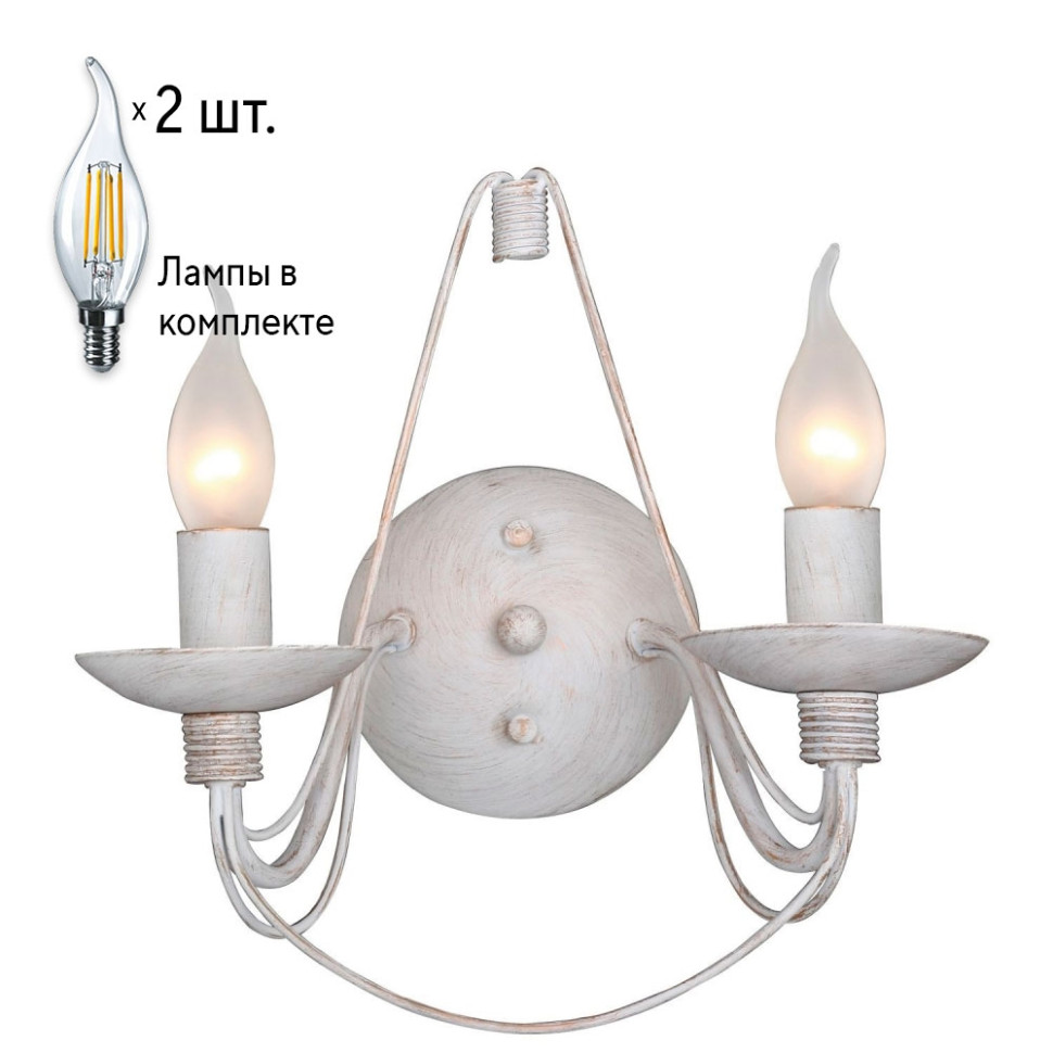 Бра с лампочками F-Promo Chateau 2164-2W+Lamps, цвет белый с золотом 2164-2W+Lamps - фото 1