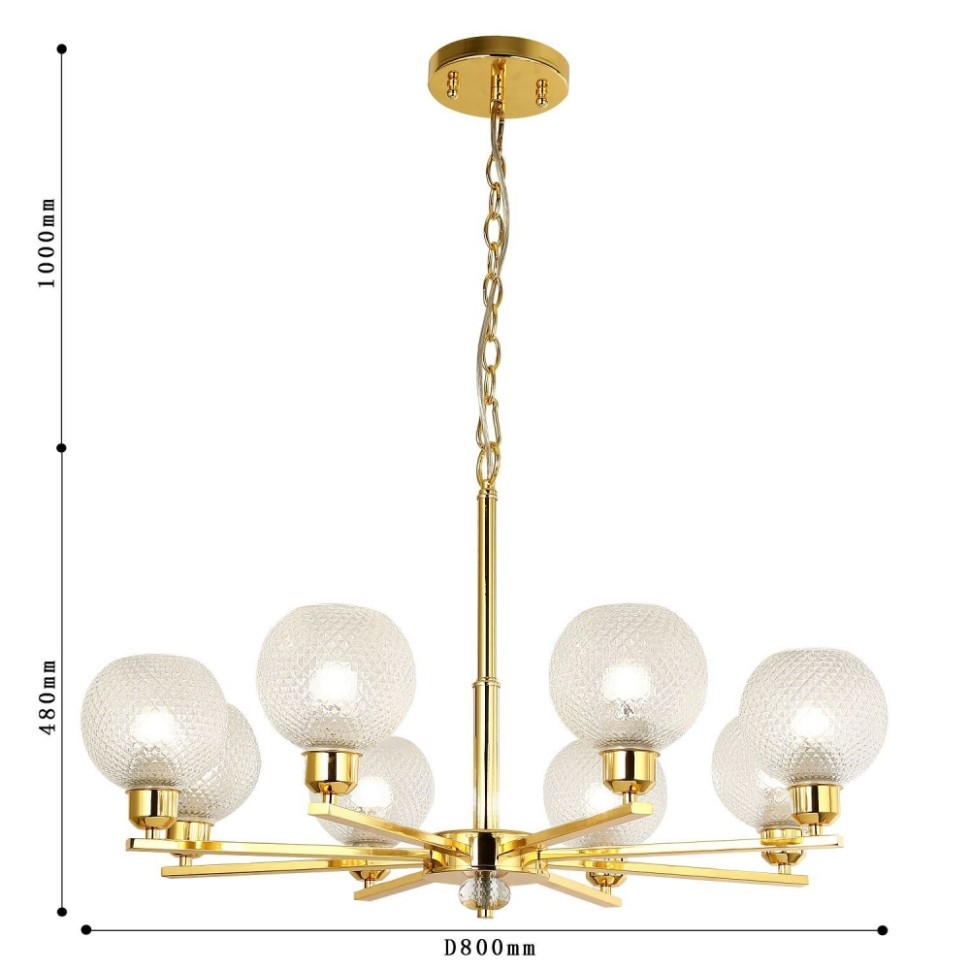 Люстра с лампочками, подвесная, комплект от Lustrof. №315220-617089, цвет светлое золото - фото 3