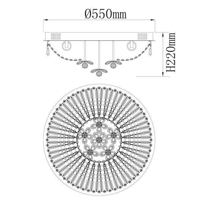 Потолочная люстра со светодиодными лампочками E27, комплект от Lustrof. №367735-673912, цвет хром - фото 2
