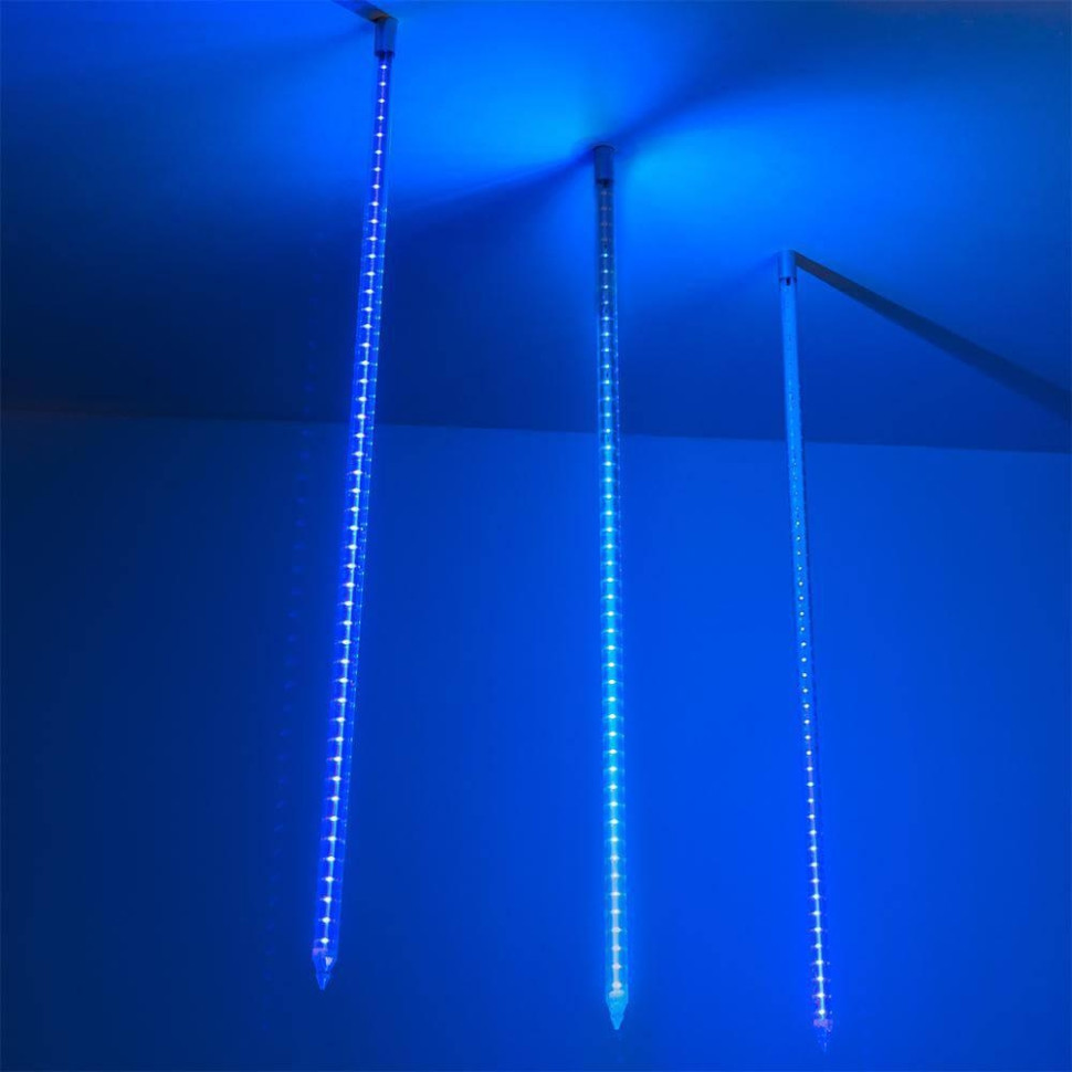 1м. Уличная гирлянда тающая сосулька синий свет Ardecoled 230V ARD-Icefall-Classic-D23-1000-Clear-96Led-Live Blue (26102), цвет прозрачный - фото 1
