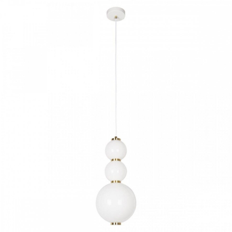 Подвесной светодиодный светильник с белыми плафонами Loft IT Pearls 10205/D, цвет золотой 10205/D - фото 1