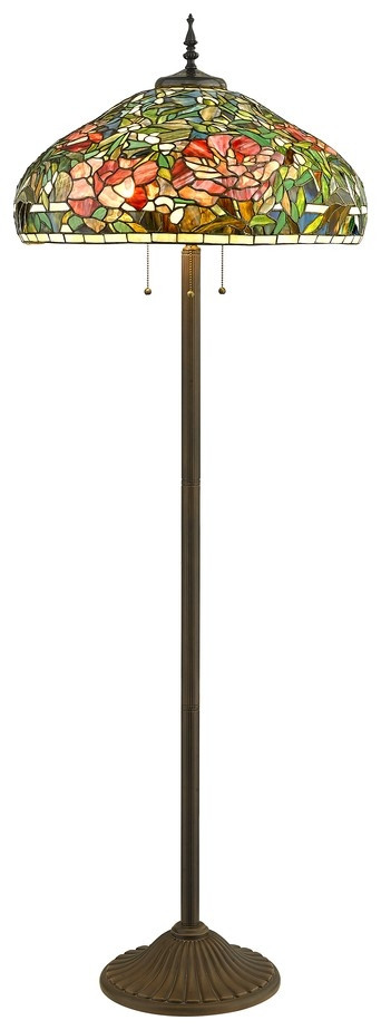 Торшер в стиле Тиффани со светодиодными лампочками E27, комплект от Lustrof. №310059-623549, цвет бронза