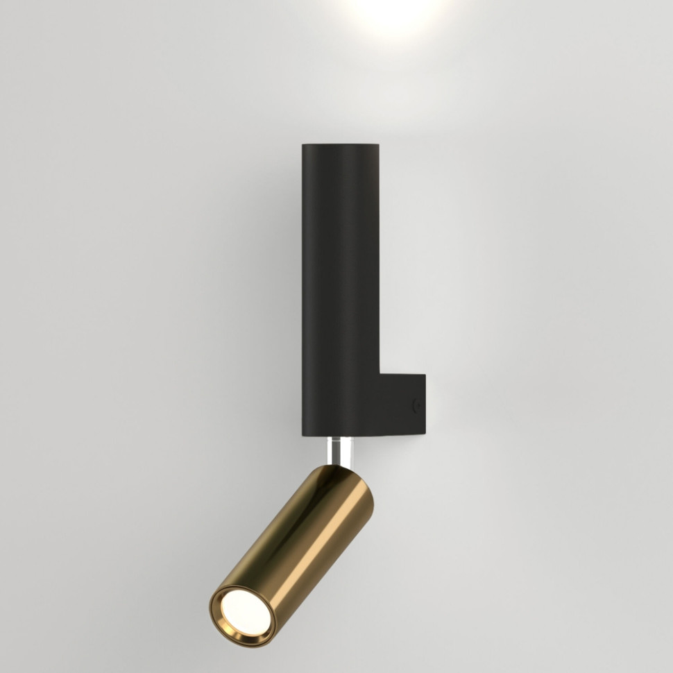 Настенный светильник Eurosvet 40020/1 LED черный/латунь (a061312) кран 3 х ходовой для манометра росма 1 2 вр латунь