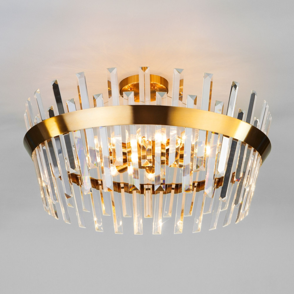 Потолочная люстра Eurosvet Steccato 10111/8 золотая бронза/прозрачный хрусталь Strotskis (a047843) поднос mirror 31×22×4 см прозрачный