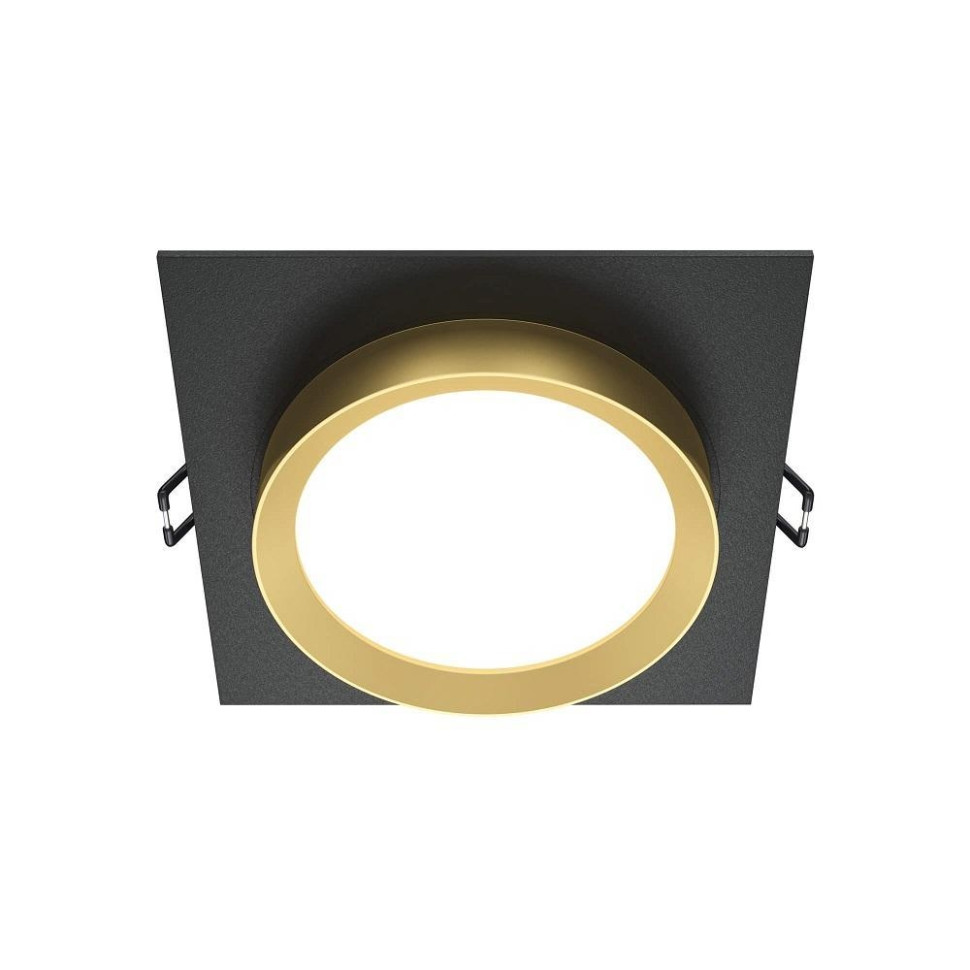 Встраиваемый светильник Maytoni Hoop DL086-GX53-SQ-BG, цвет черный с золотом - фото 1