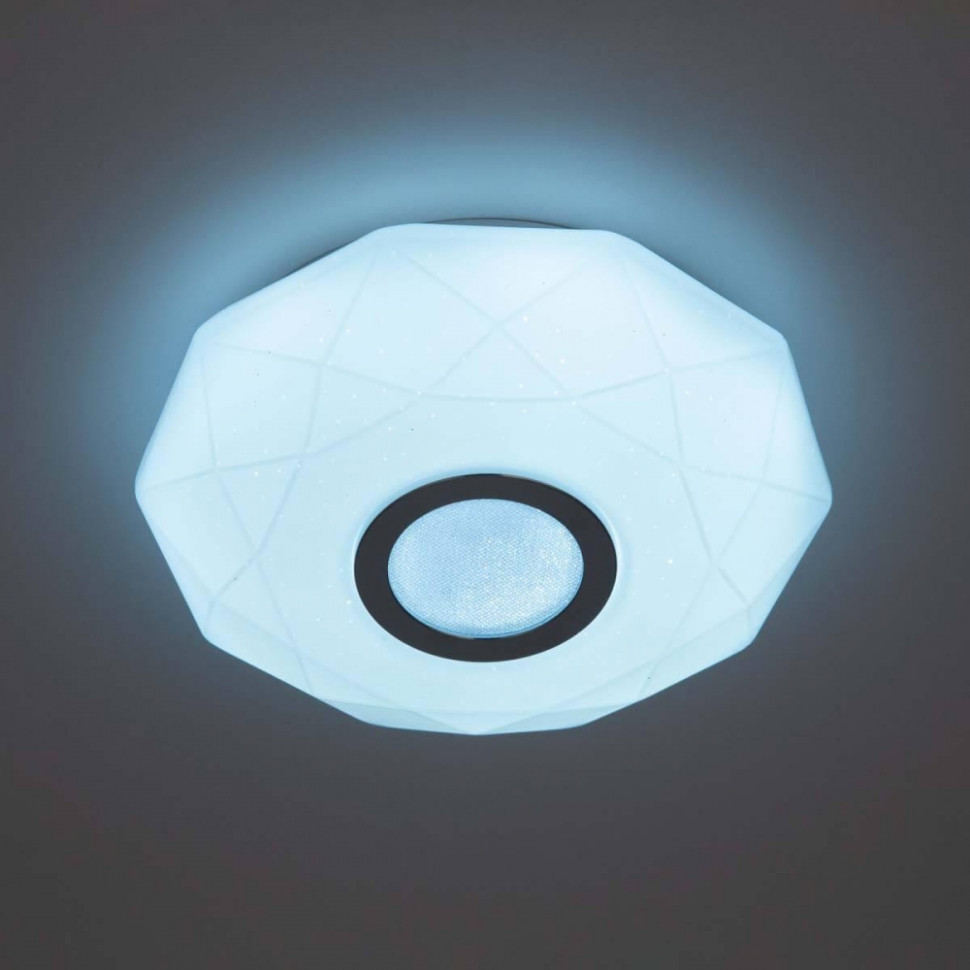 Потолочный светодиодный светильник с ПДУ Citilux Диамант Хром CL713B10, цвет белый - фото 2