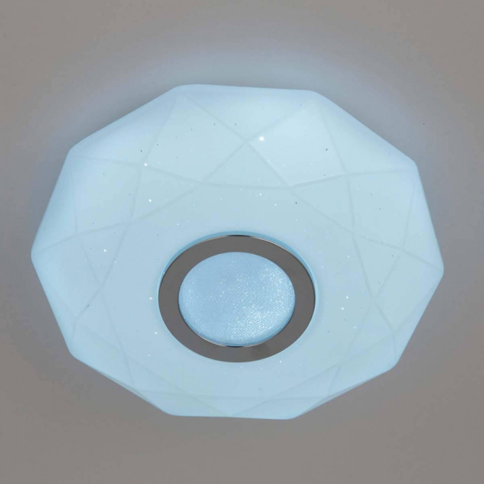 Потолочный светодиодный светильник с ПДУ Citilux Диамант Хром CL713B10, цвет белый - фото 4