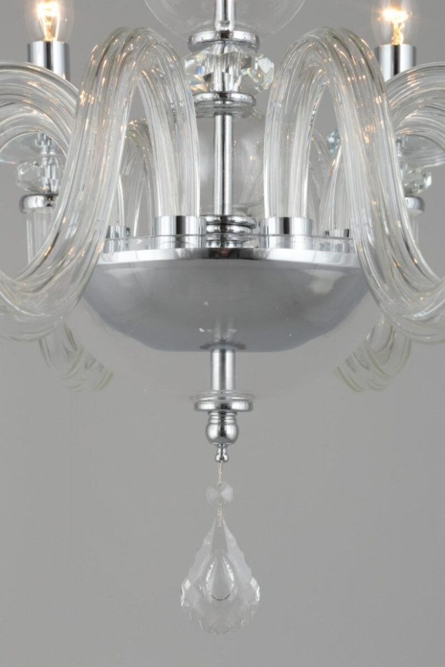 Люстра подвесная со светодиодными лампочками E14, комплект от Lustrof. №160837-657196, цвет хром+прозрачный - фото 2
