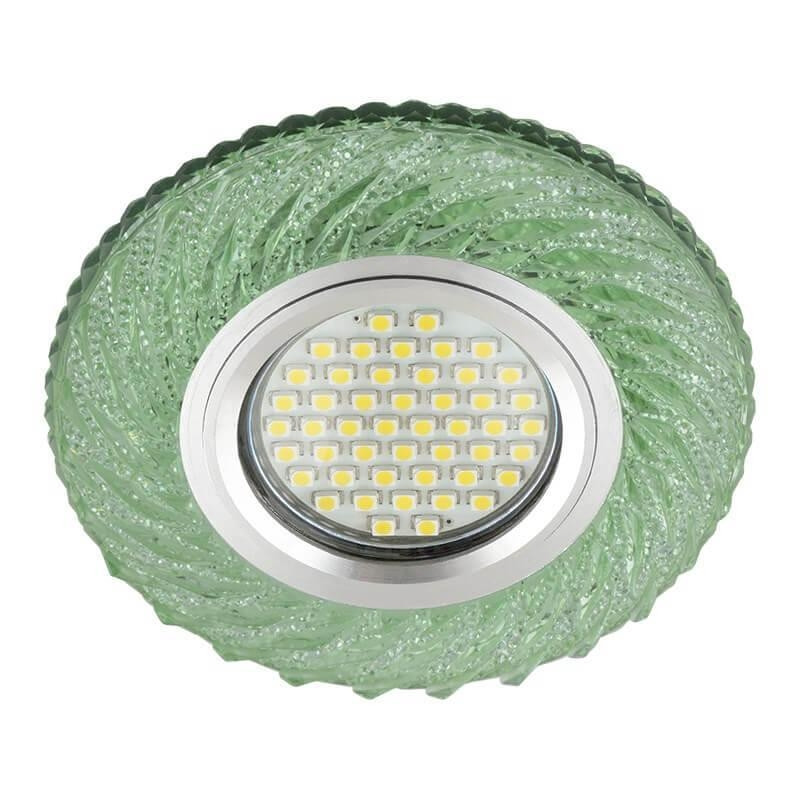 Встраиваемый светильник с LED подсветкой Fametto Luciole DLS-L137 Gu5.3 Glassy/Green (UL-00003867)