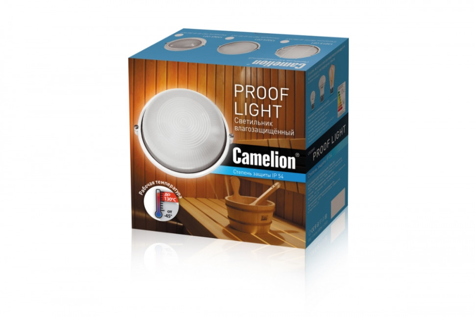 1102S C01 Влагозащищенный светильник Camelion 13660, цвет белый Светильник НБП 03-100-001 УХ1 - фото 2