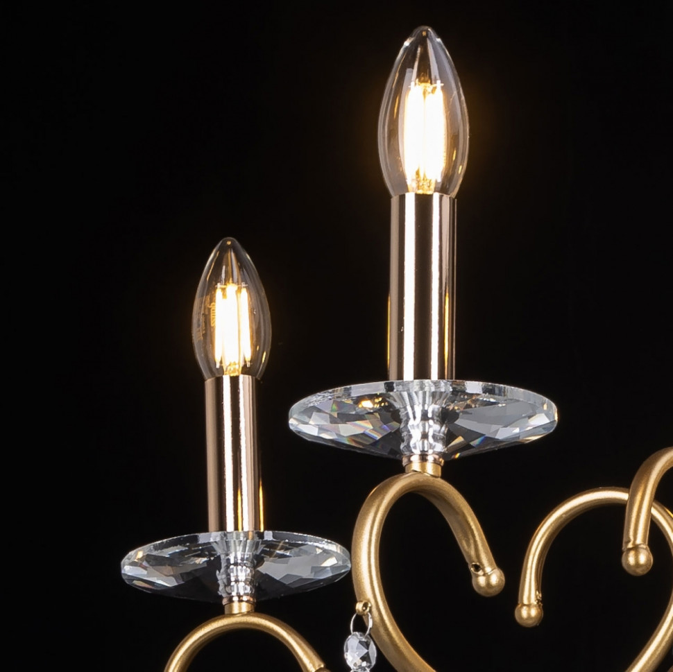 Подвесная люстра со светодиодными лампочками E14, комплект от Lustrof. №520411-668071, цвет золото - фото 4