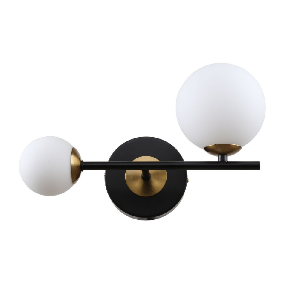 Светильник с лампочками настенный, комплект от Lustrof. №385117-617593, цвет матовый черный, латунь - фото 2