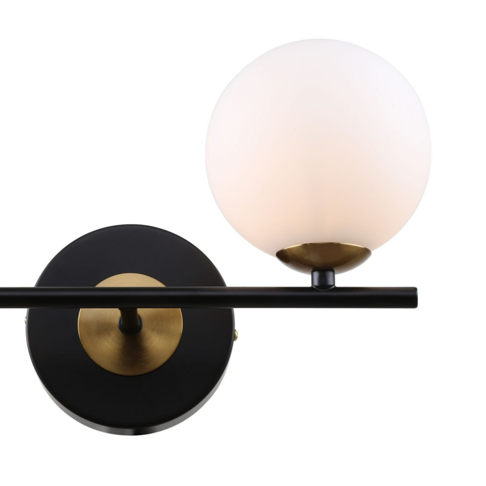 Светильник с лампочками настенный, комплект от Lustrof. №385117-617593, цвет матовый черный, латунь - фото 3