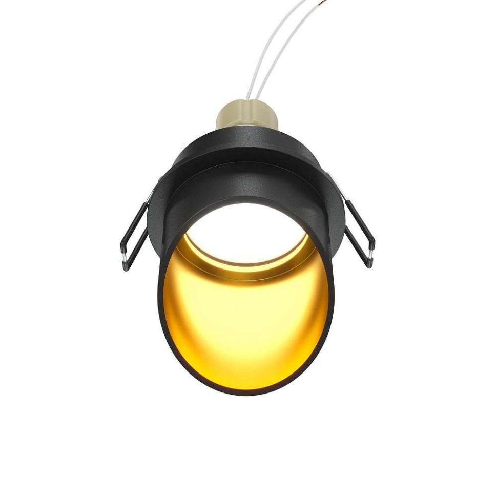 Встраиваемый светильник Maytoni Lipari DL044-01-GU10-B, цвет черный с золотом - фото 1