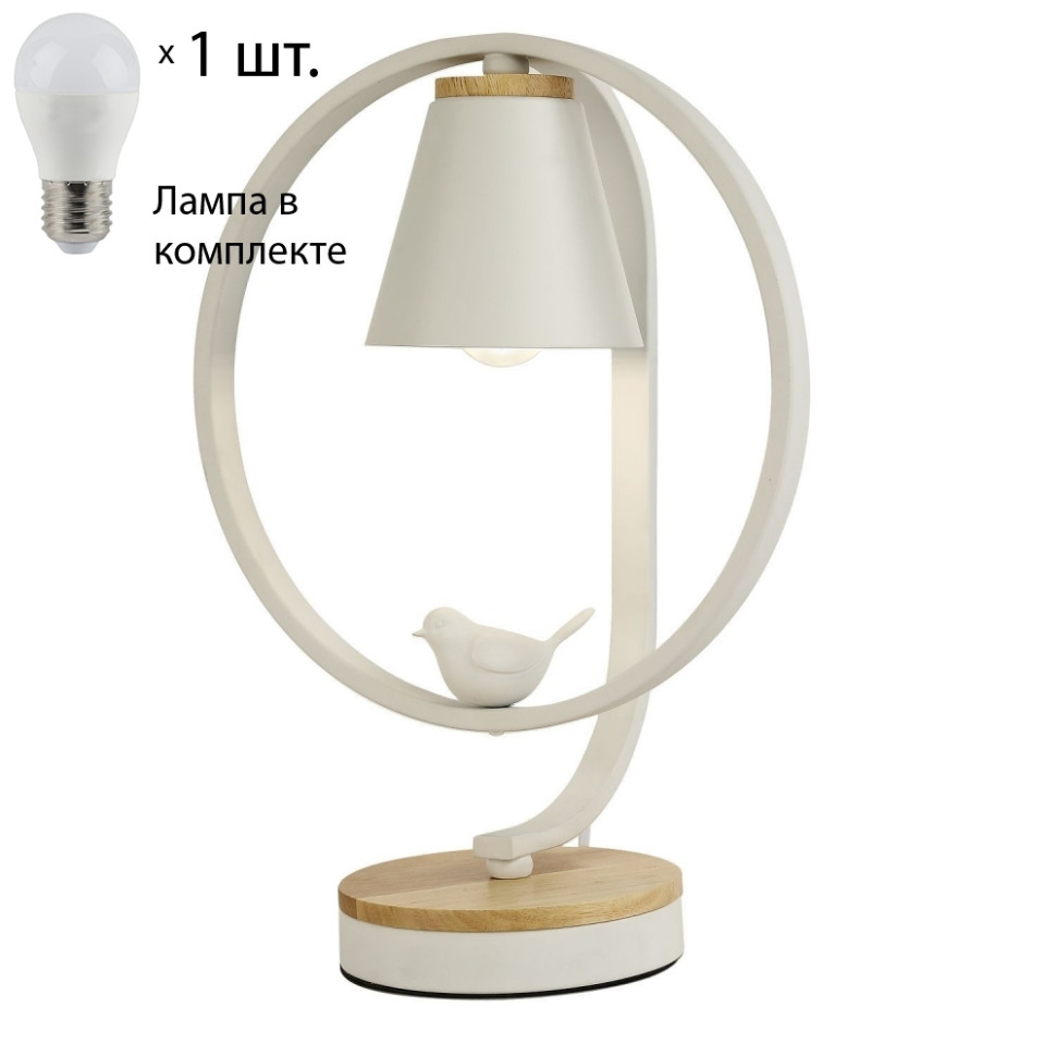 Настольная лампа с лампочкой F-promo Uccello 2939-1T+Lamps E27 P45, цвет матовый белый 2939-1T+Lamps E27 P45 - фото 1
