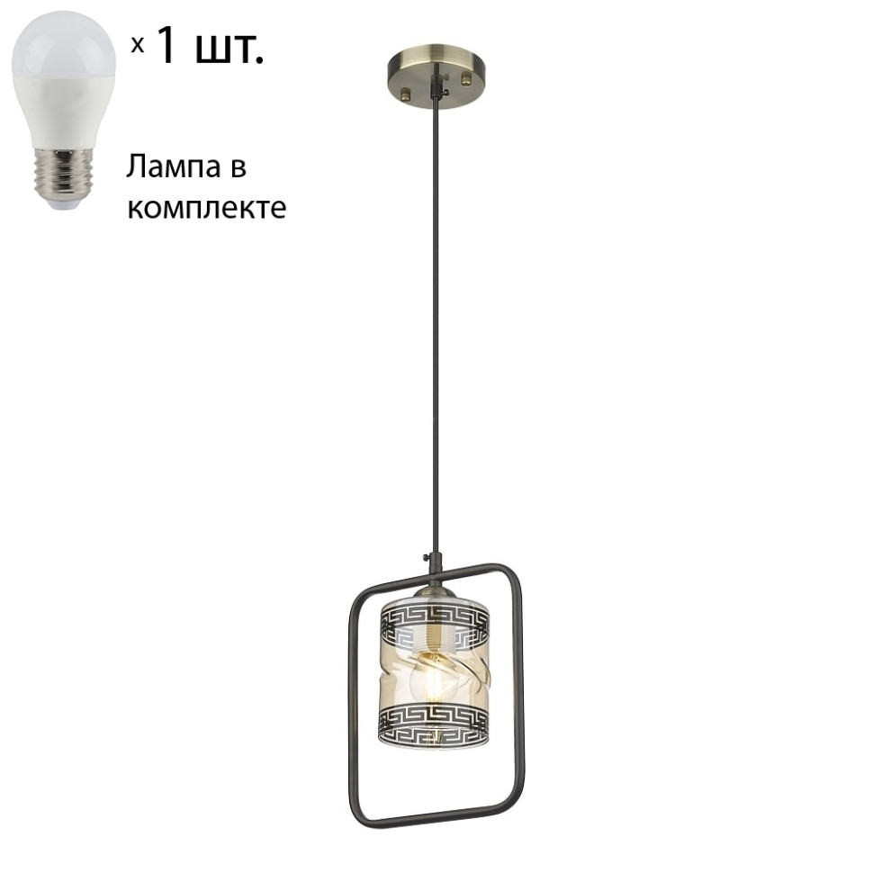 Подвесной светильник с лампочкой Velante 215-506-01+Lamps E27 P45, цвет стекло 215-506-01+Lamps E27 P45 - фото 1