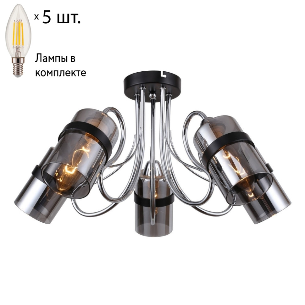 Потолочная люстра с лампочками F-Promo Affable 2351-5U+Lamps E14 Свеча потолочная люстра f promo affable 2351 5u