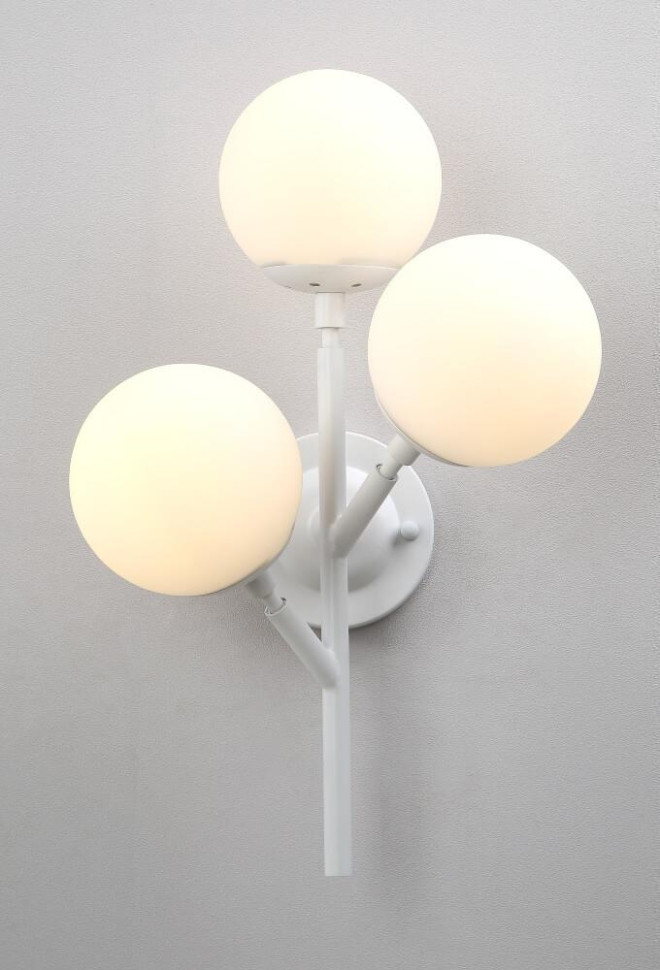 Бра Crystal Lux с лампочками MEDEA AP3 WHITE+Lamps E27 P45, цвет белый MEDEA AP3 WHITE+Lamps E27 P45 - фото 3