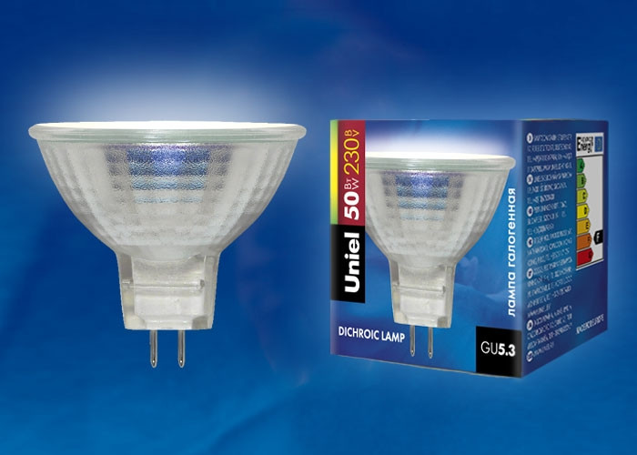 Лампа галогенная Uniel GU5.3 50W JCDR-50/GU5.3 картон (485)