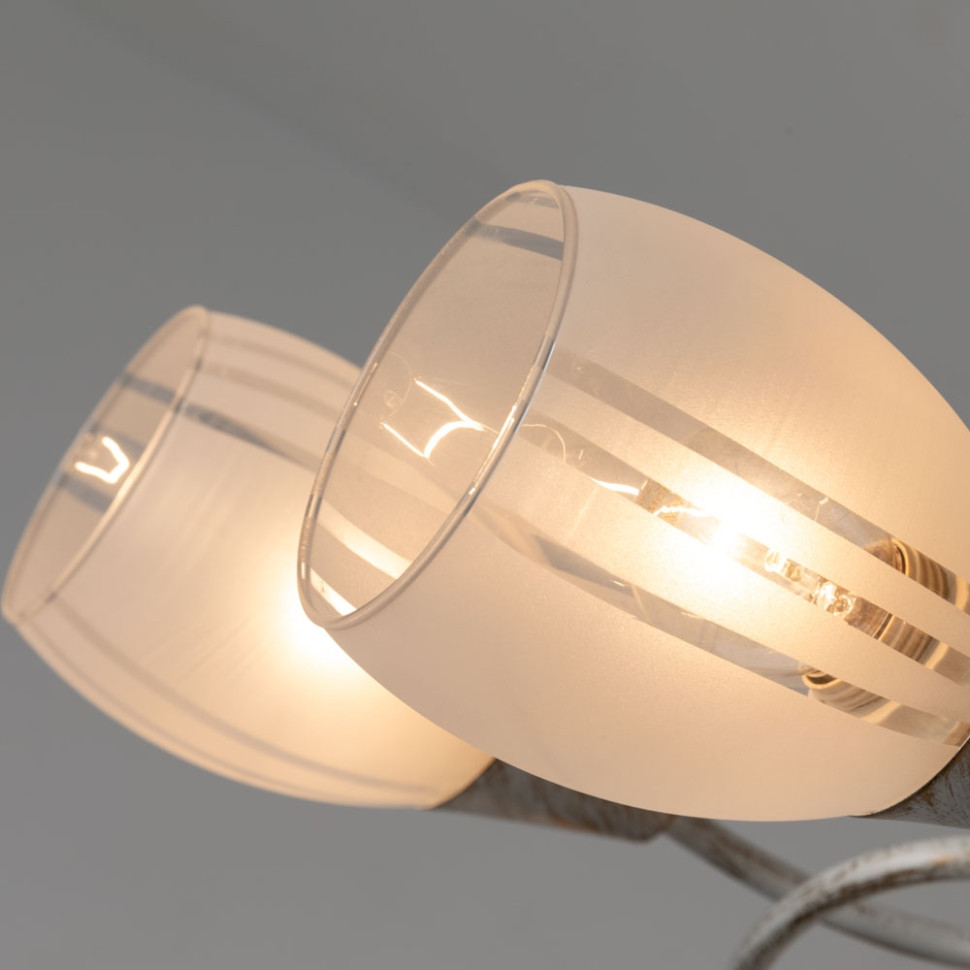 Потолочная люстра Arte lamp Penny с поддержкой Маруся A2701PL-6WG-М, цвет белый с золотой патиной - фото 3