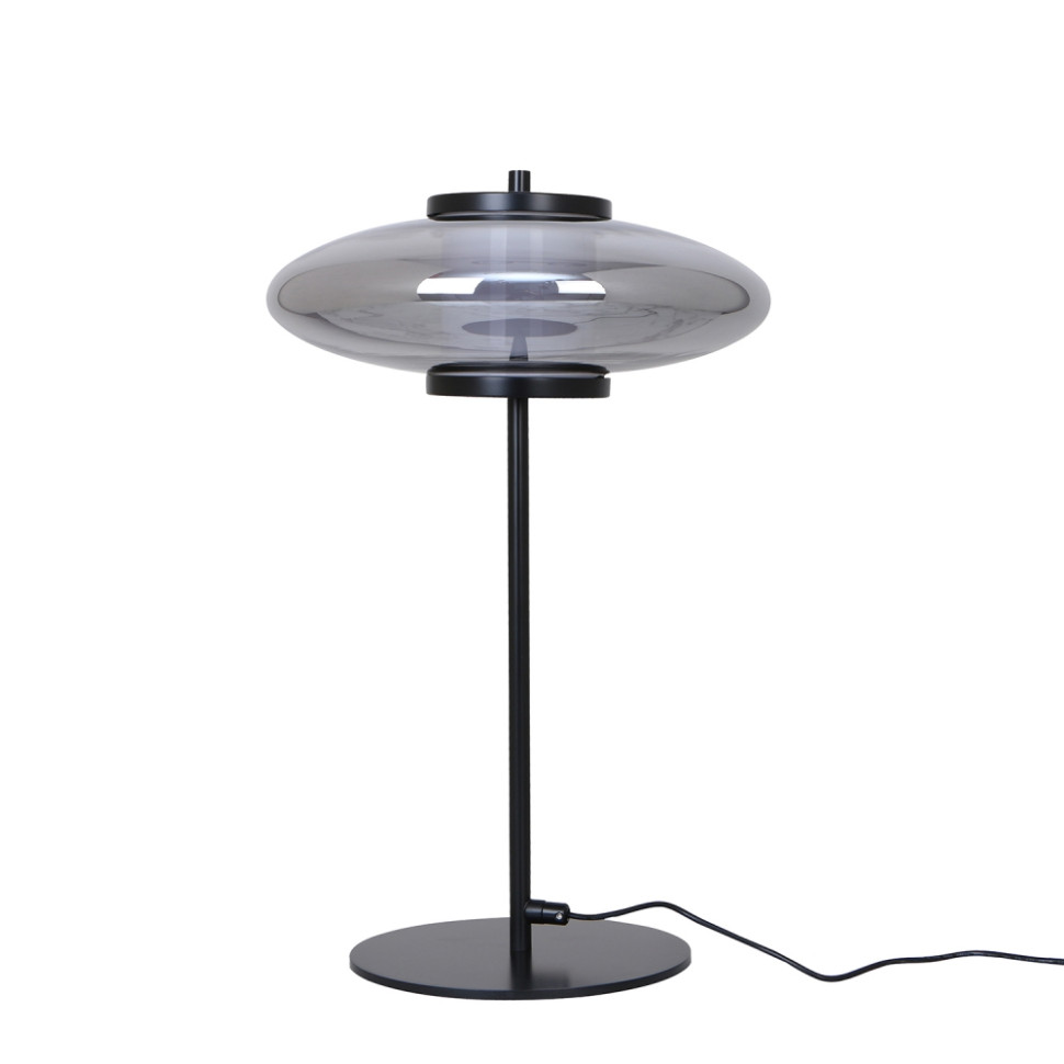 Настольная лампа Favourite Rulle 4373-1T, цвет матовый черный, стекло дымчато-серого цвета, белый акрил - фото 2