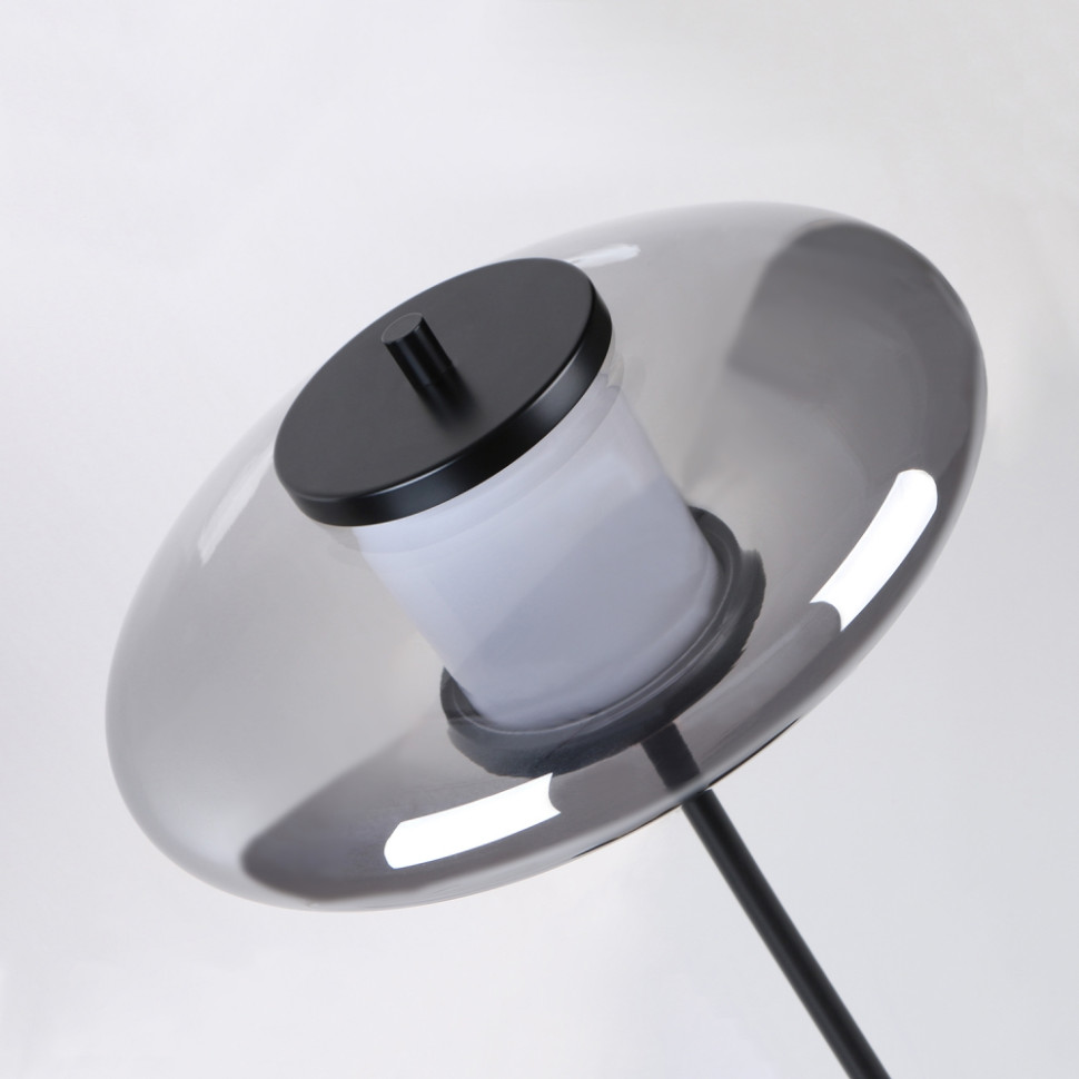 Настольная лампа Favourite Rulle 4373-1T, цвет матовый черный, стекло дымчато-серого цвета, белый акрил - фото 4