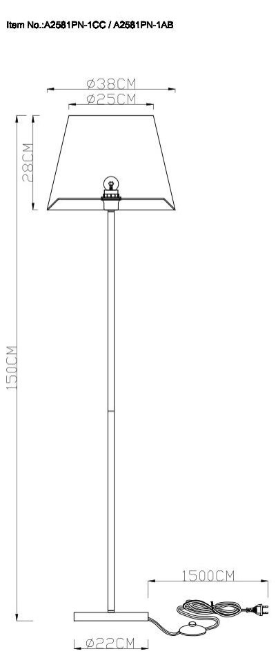 Торшер с абажуром в наборе с Led лампами. Комплект от Lustrof №240853-708732, цвет хром - фото 2