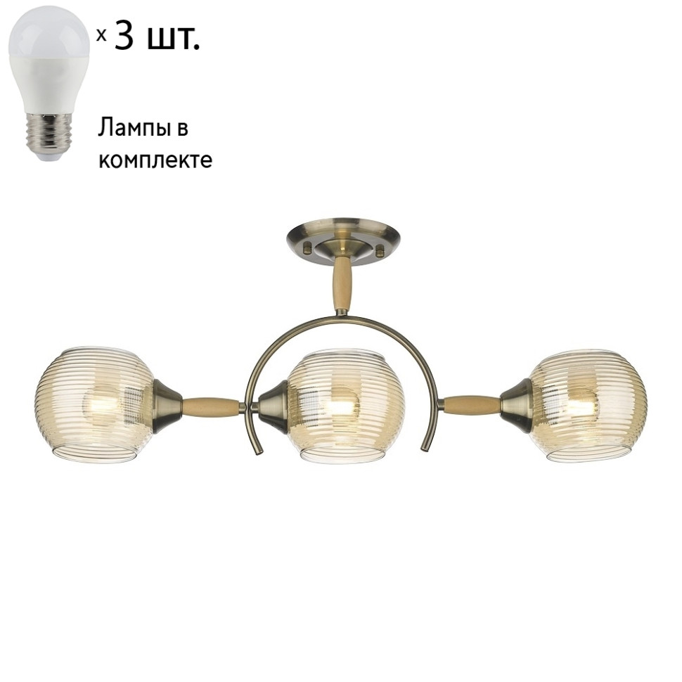 Потолочный светильник с лампочками Velante 214-507-03+Lamps, цвет бронза 214-507-03+Lamps - фото 1