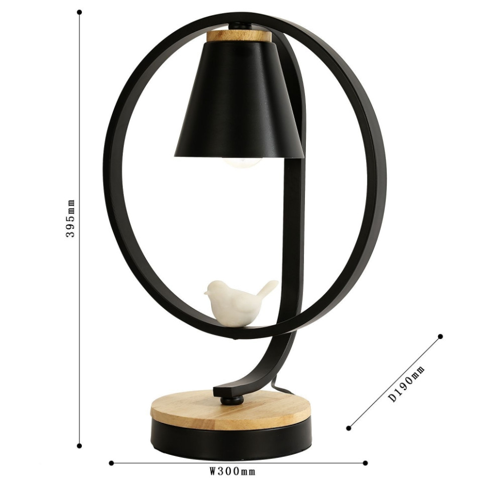 Настольная лампа с лампочкой F-promo Uccello 2938-1T+Lamps E27 P45, цвет матовый черный 2938-1T+Lamps E27 P45 - фото 4