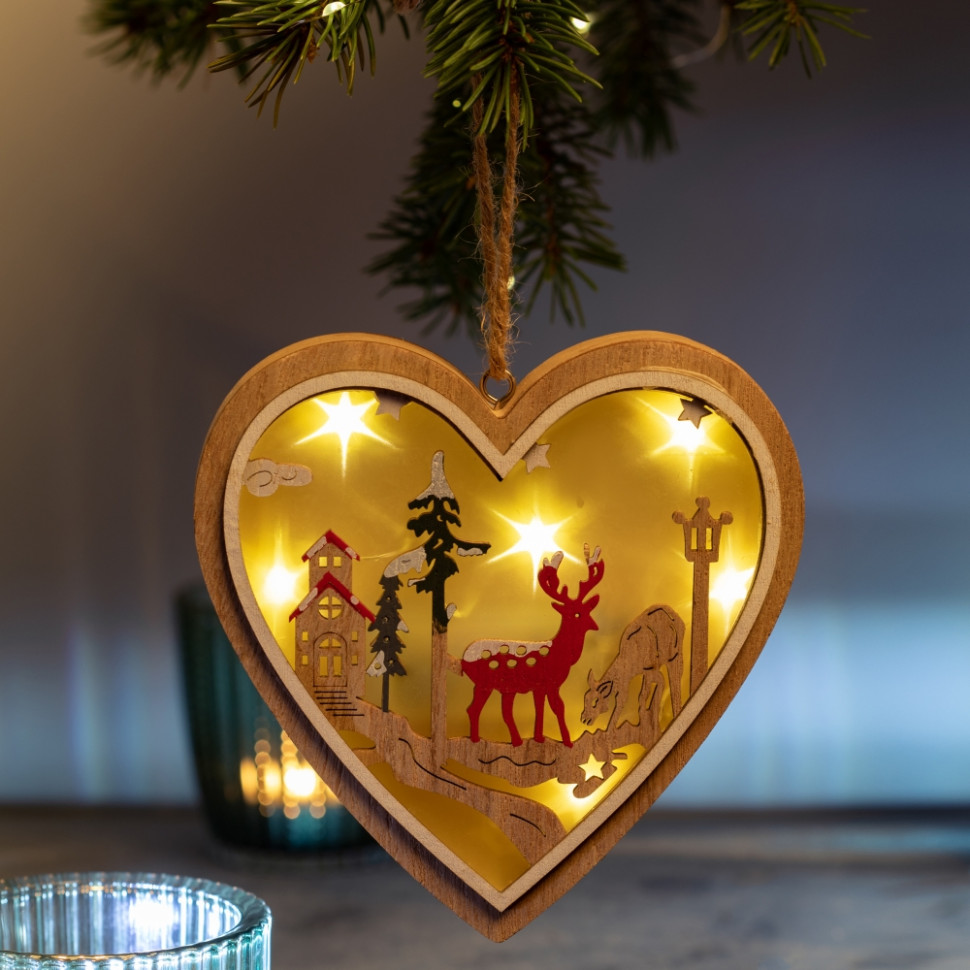 Светильник новогодний Сердце Эра ENGDS-5L 2*АА (Б0060479) адвент календарь новогодний