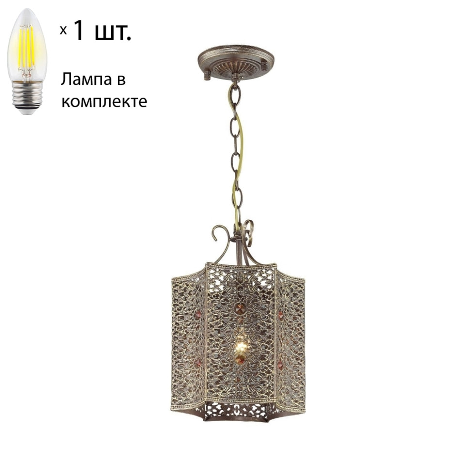 Подвесной светильник с лампочкой Favourite Bazar 1624-1P+Lamps Е27 Свеча подвесная люстра favourite 1624 1p bazar
