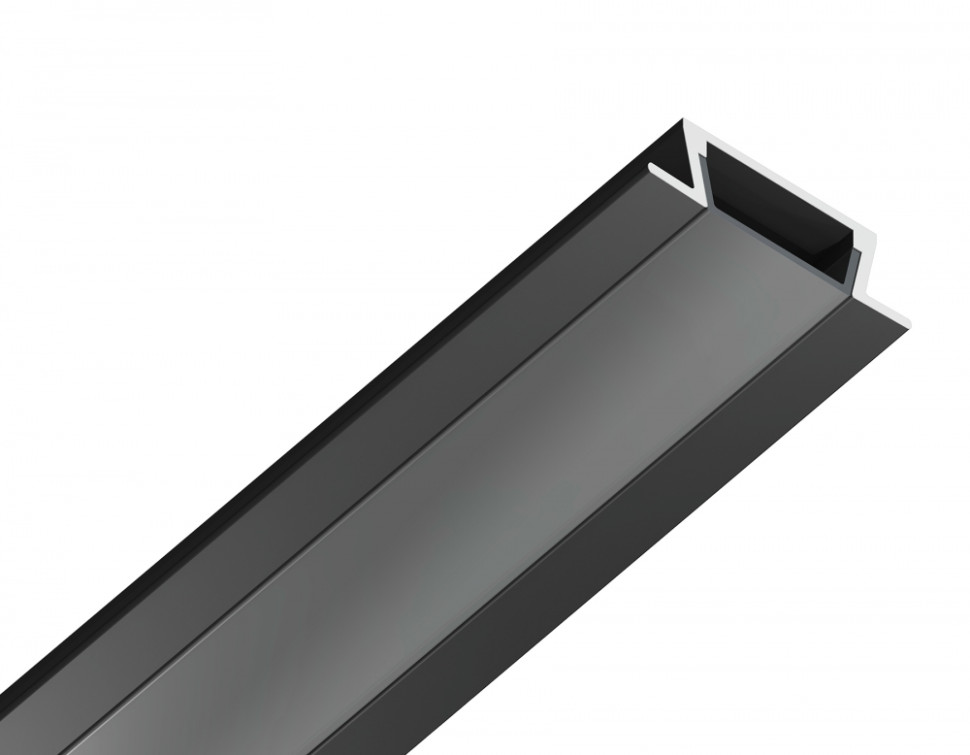 Алюминиевый профиль встраиваемый 21.5*6.8 для светодиодной ленты до 11мм Ambrella light ILLUMINATION Alum GP1001BK/BK, цвет черный, черный рассеиватель GP1001BK/BK - фото 3