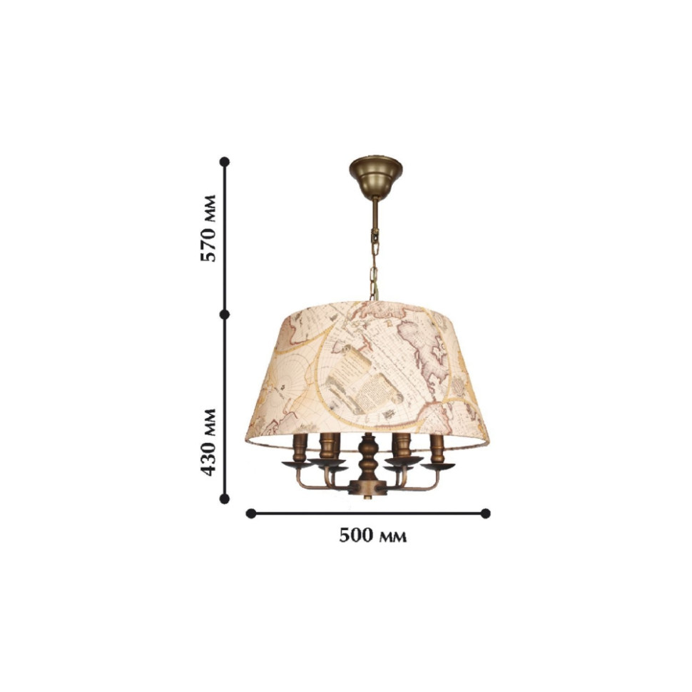 Люстра с лампочками, подвесная, комплект от Lustrof. №19848-617188, цвет коричневый - фото 2