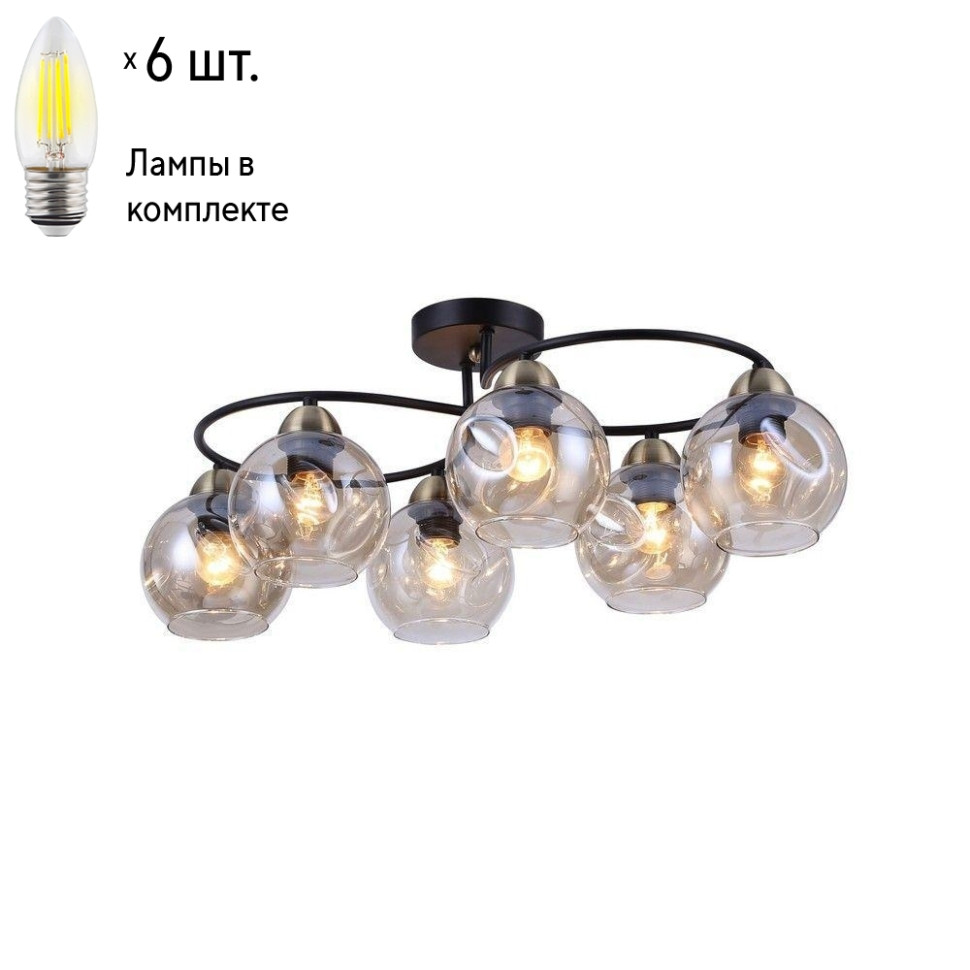 Люстра потолочная с лампочками Omnilux OML-95007-06+Lamps потолочная люстра omnilux oml 30007 03