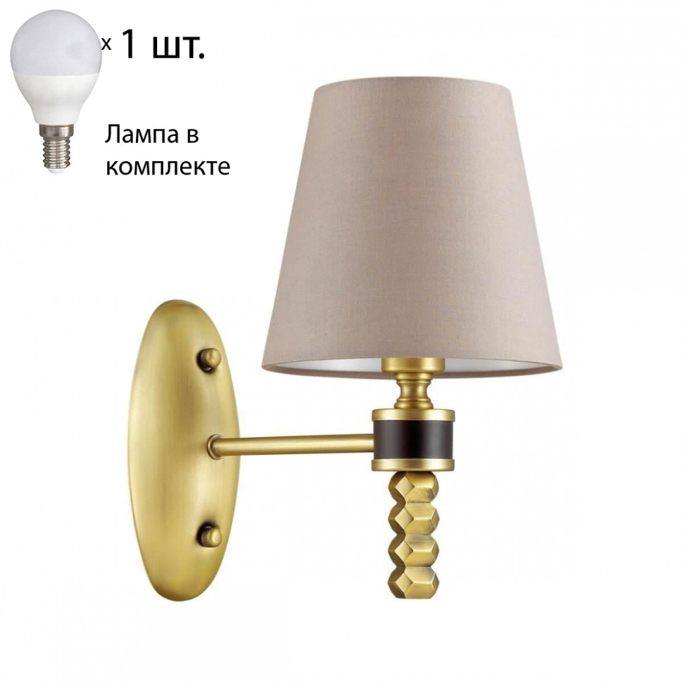 Бра с лампочкой Lumion Montana 4429/1W+Lamps E14 P45, цвет латунь 4429/1W+Lamps E14 P45 - фото 1