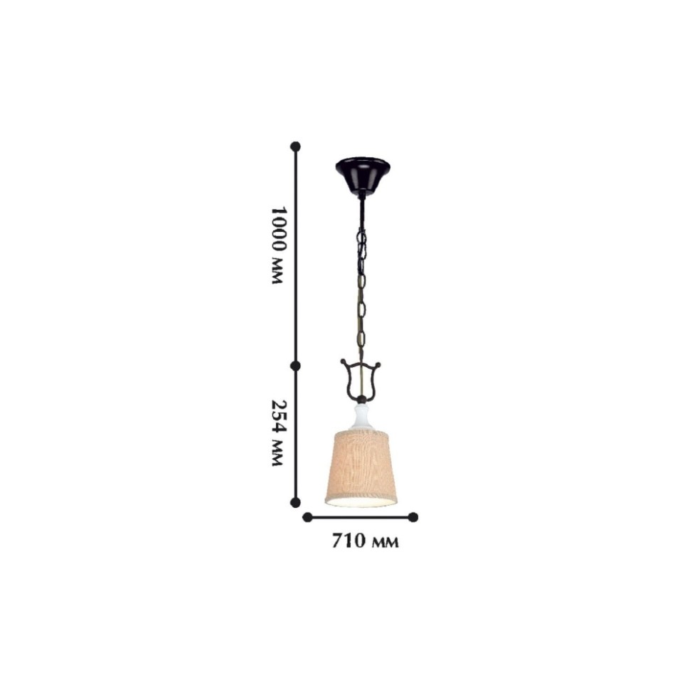 Подвесной светильник с лампочкой Favourite Accogliente 1410-1P+Lamps Е27 Свеча, цвет темно-коричневый 1410-1P+Lamps Е27 Свеча - фото 3