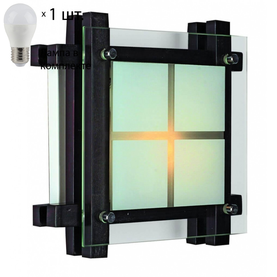 Светильник настенный с лампочкой Omnilux OML-40507-01+Lamps, цвет белый OML-40507-01+Lamps - фото 1