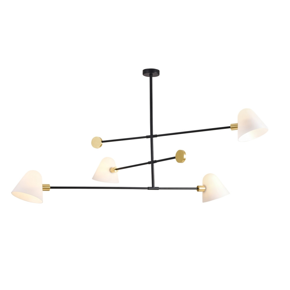 Люстра со светодиодными лампочками, комплект от Lustrof. №384972-616893, цвет матовый черный, золото - фото 1
