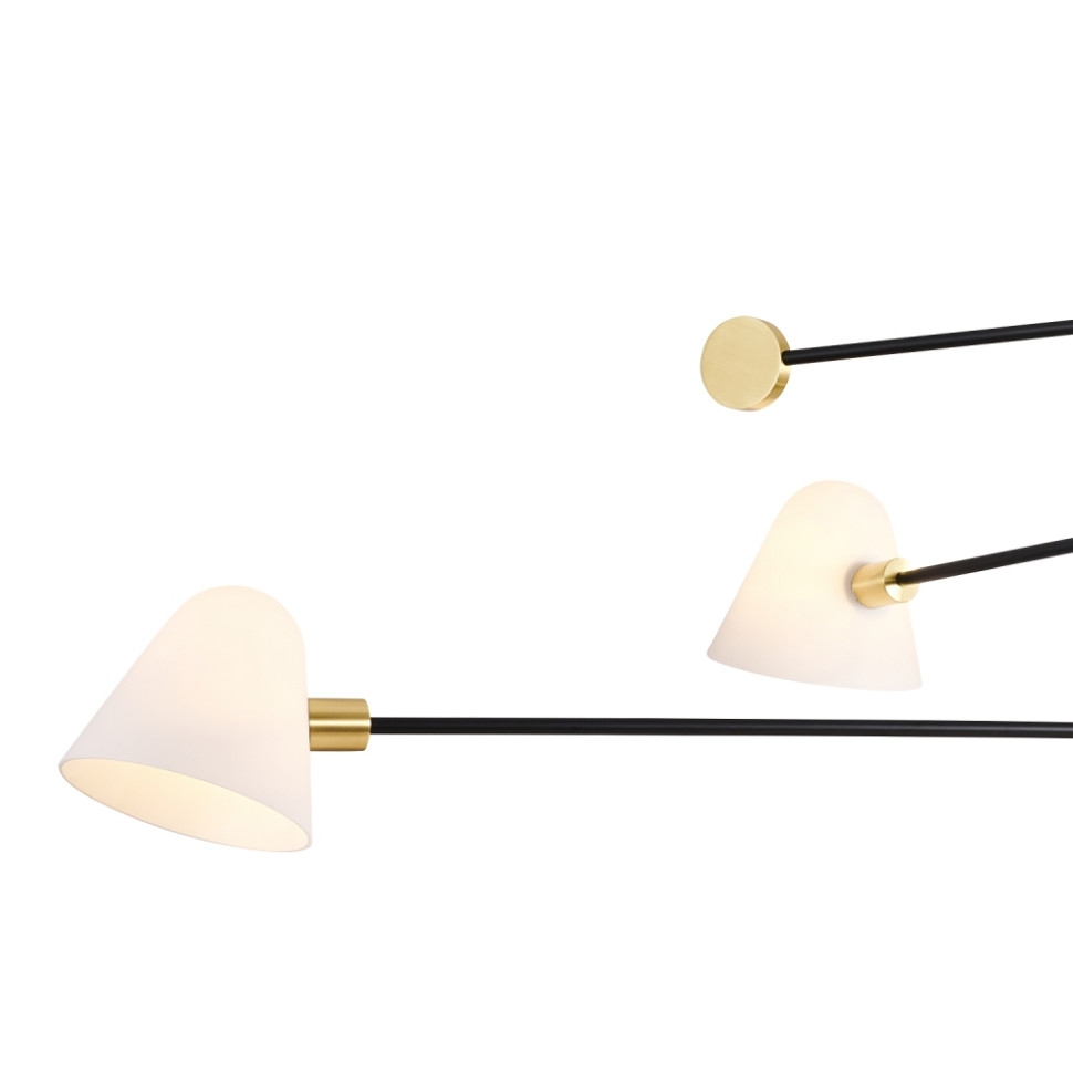 Люстра со светодиодными лампочками, комплект от Lustrof. №384972-616893, цвет матовый черный, золото - фото 4