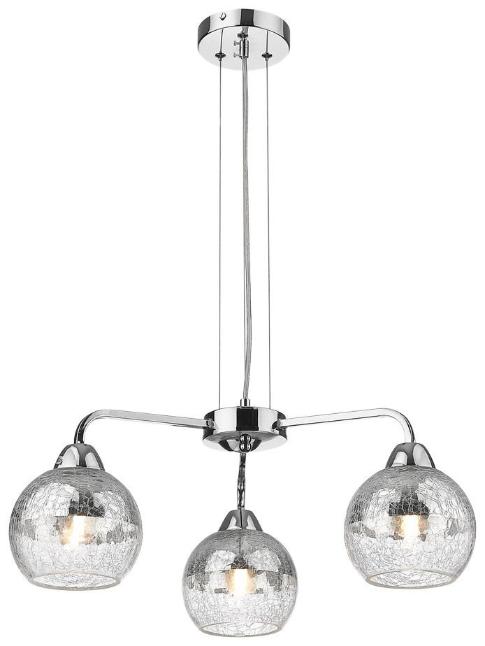 Люстра подвесная в наборе с 3 Led лампами. Комплект от Lustrof №372309-708043, цвет хром - фото 1