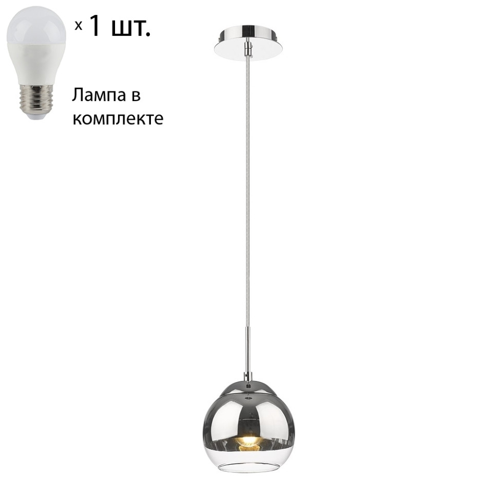 Подвесной светильник с лампочкой Velante 240-106-01+Lamps, цвет хром 240-106-01+Lamps - фото 1