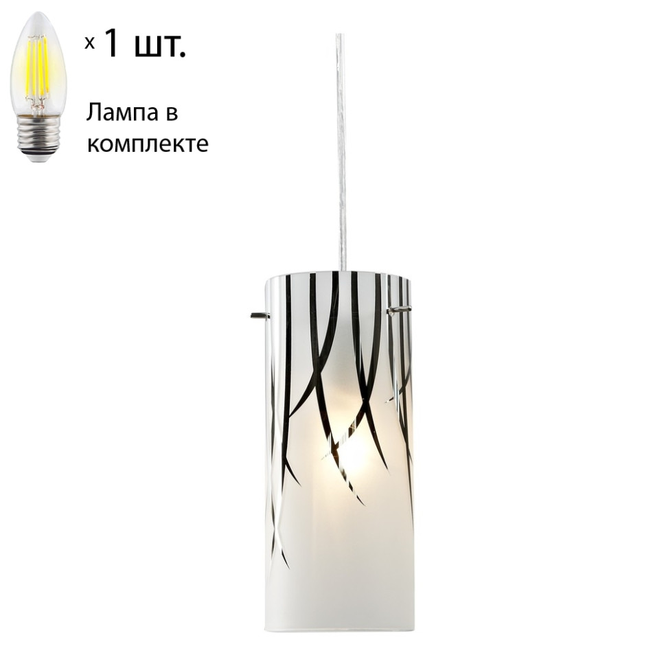 Подвесной светильник с лампочкой Velante 776-106-01+Lamps E27 Свеча, цвет стекло 776-106-01+Lamps E27 Свеча - фото 1