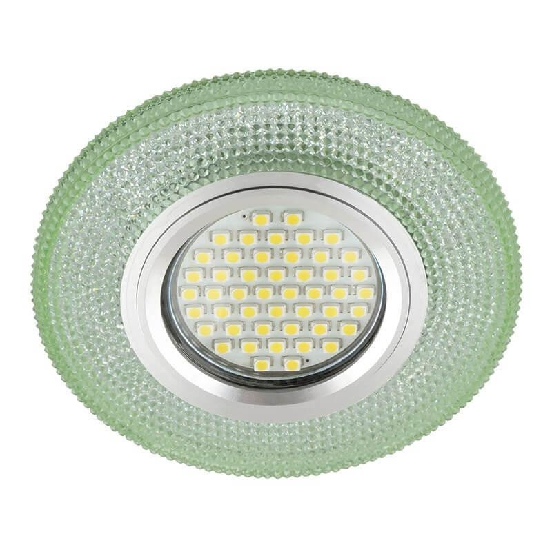 Встраиваемый светильник с LED подсветкой Fametto Luciole DLS-L142 Gu5.3 Glassy/Green (UL-00003882)